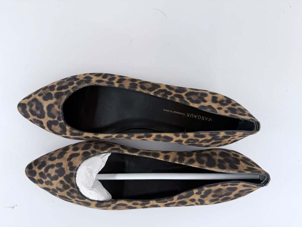 Margaux Pointed Toe Ballet Flats Size 41/US 10 Leopard Suede